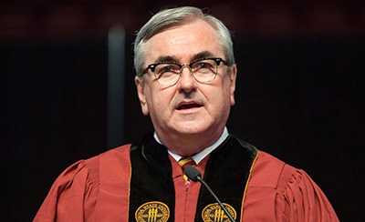 Bobb Sasser speaking at a FSU graduation ceremony