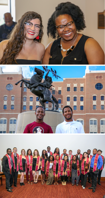 Students in Unconquered Scholars posing for pictures