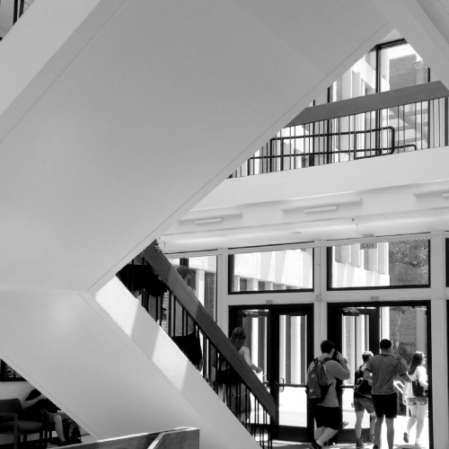 Stairwell in the FSU College of Social Sciences and Public Policy