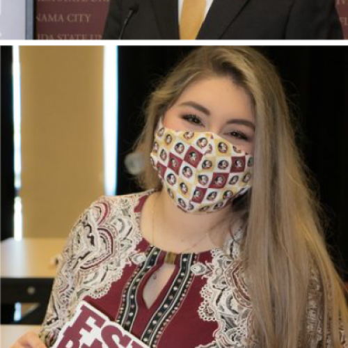 Student Government President Lucy Rodriguez and FSU PC Dean Randy Hanna